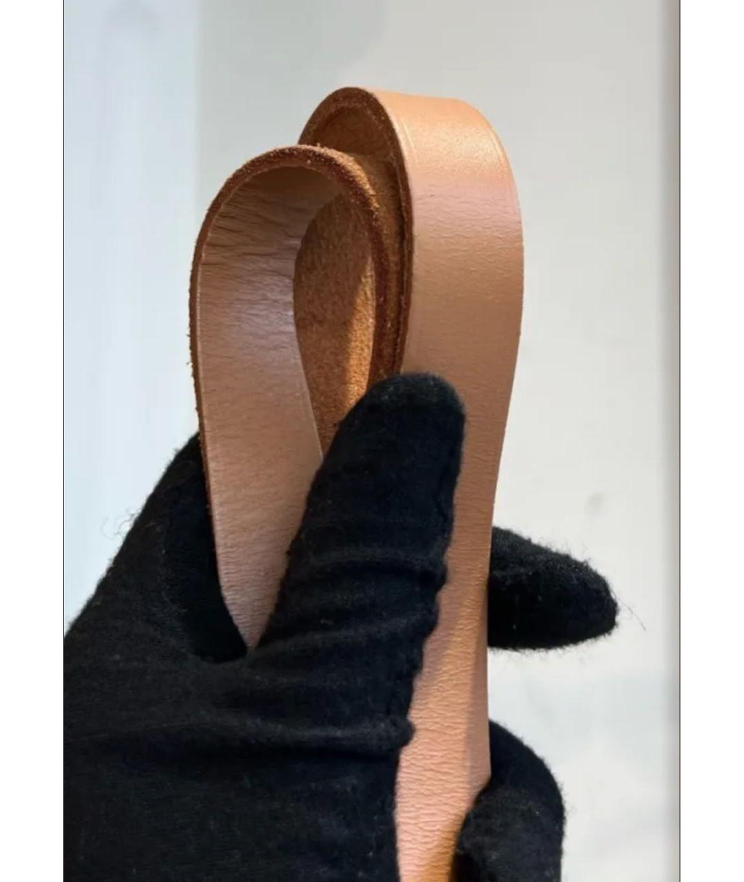 HERMES Желтая кожаная сумка с короткими ручками, фото 6