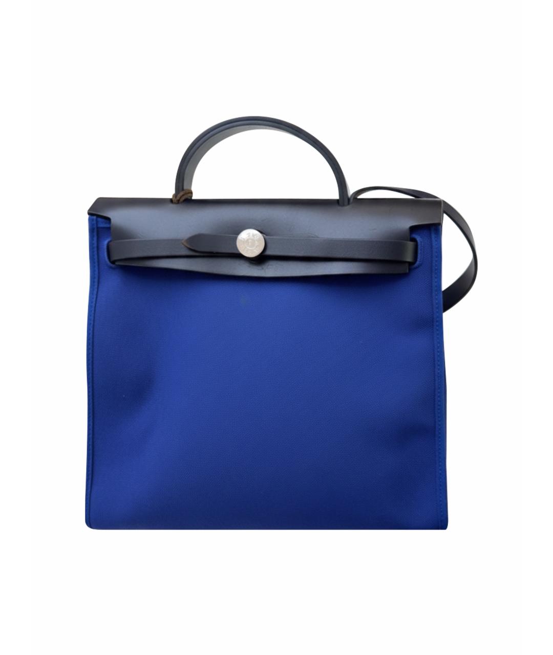 HERMES Синяя сумка с короткими ручками, фото 1