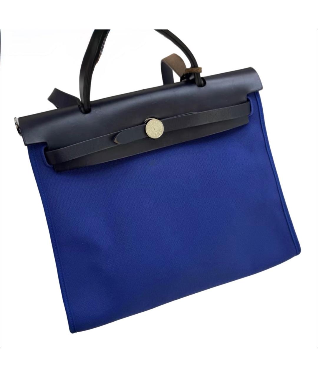 HERMES Синяя сумка с короткими ручками, фото 2