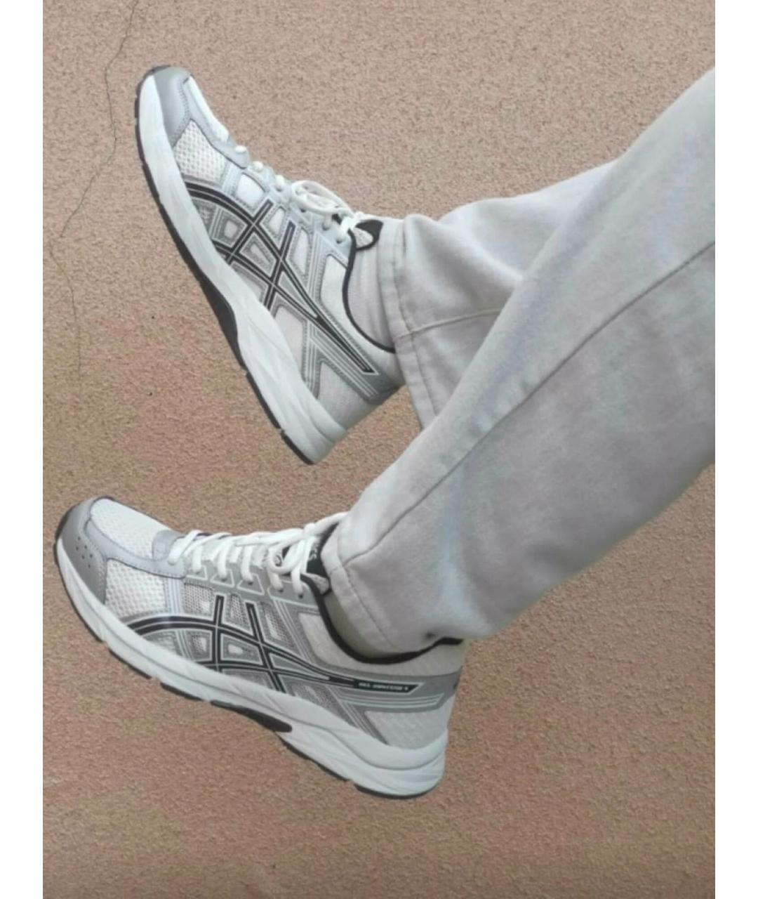 ASICS Серебряные текстильные низкие кроссовки / кеды, фото 7