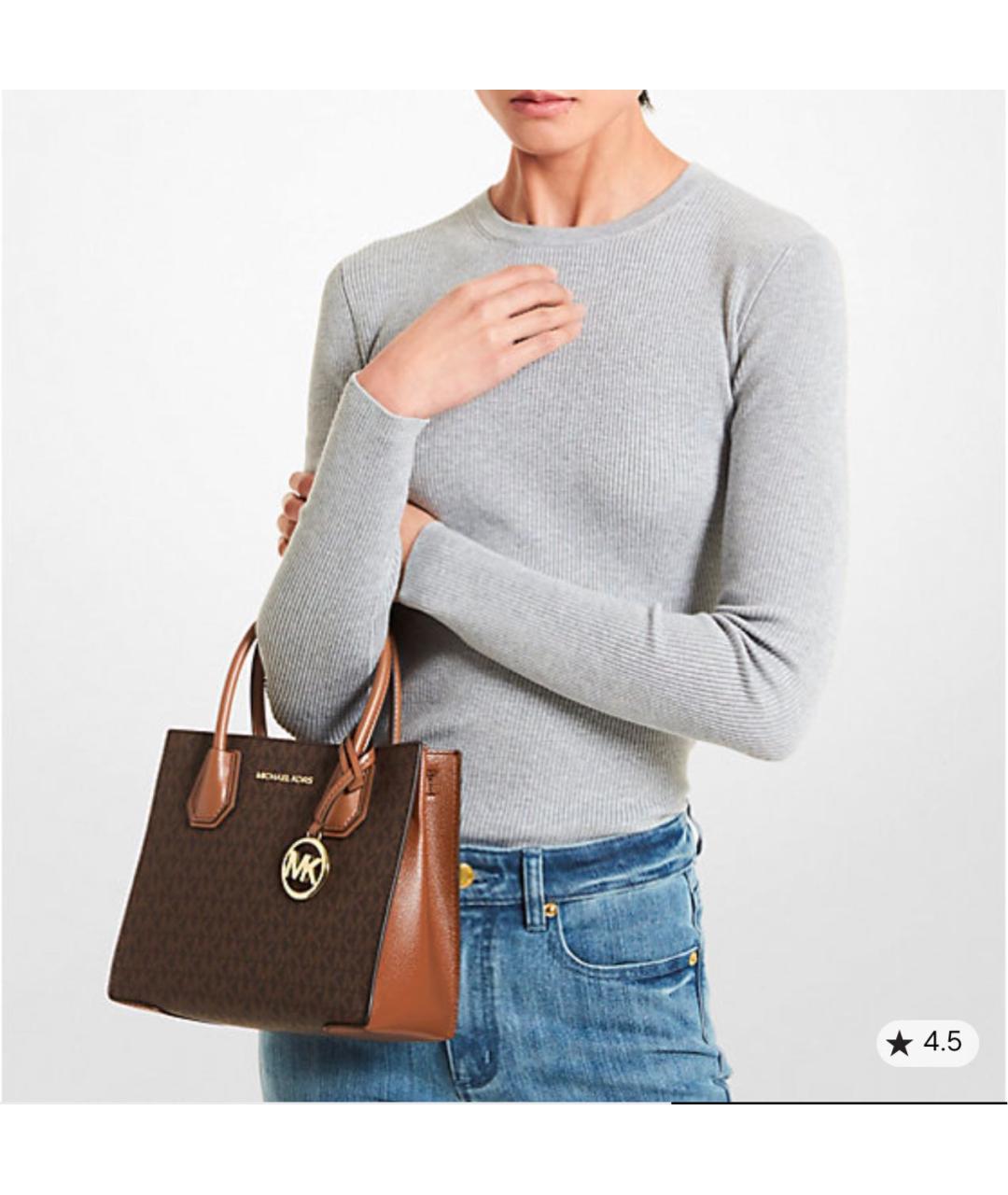 MICHAEL KORS Коричневая кожаная сумка с короткими ручками, фото 2