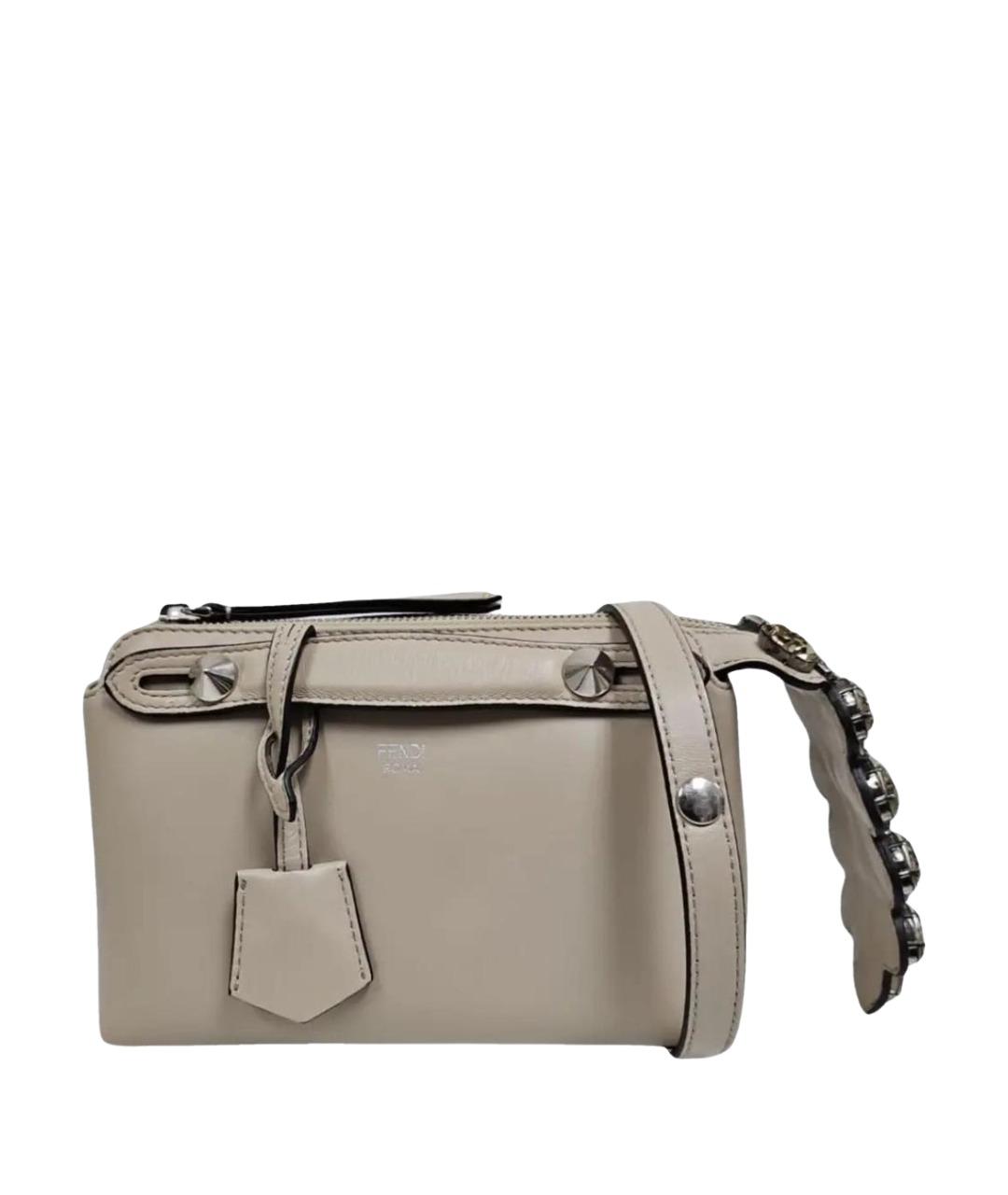 FENDI Бежевая кожаная сумка через плечо, фото 1