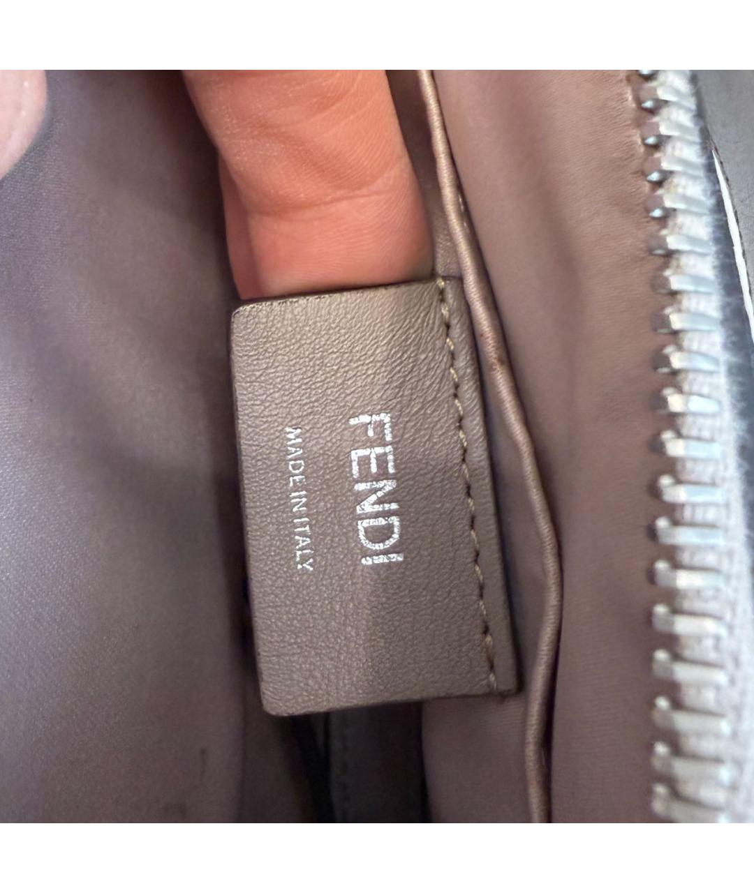 FENDI Бежевая кожаная сумка через плечо, фото 8