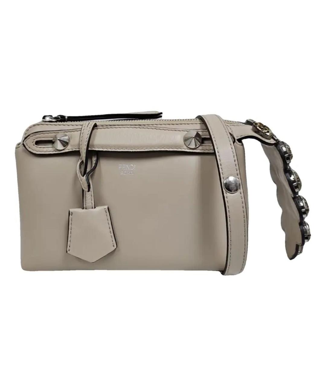 FENDI Бежевая кожаная сумка через плечо, фото 9