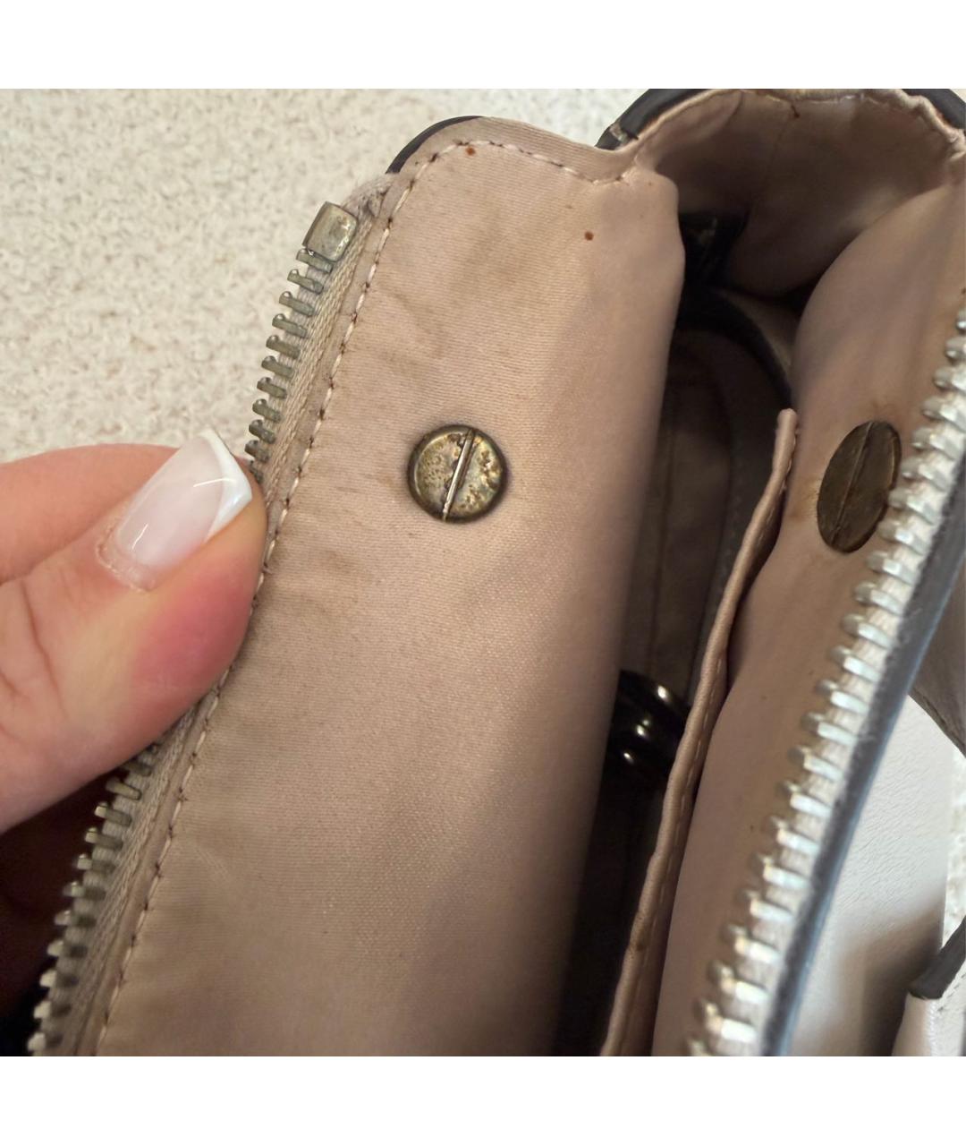 FENDI Бежевая кожаная сумка через плечо, фото 6