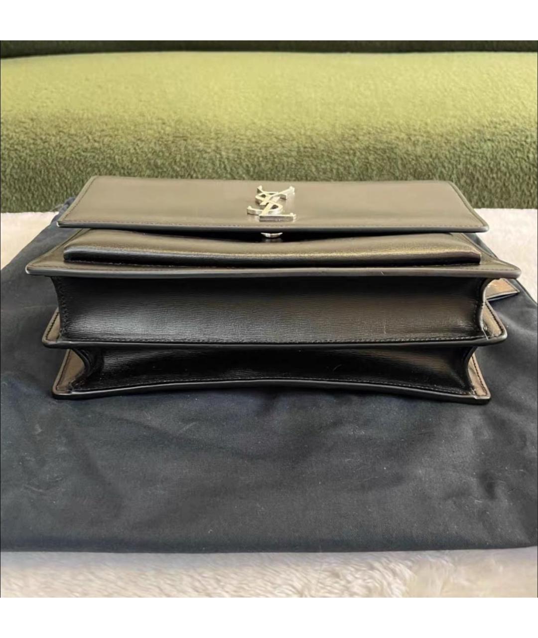 SAINT LAURENT Черная кожаная сумка через плечо, фото 4