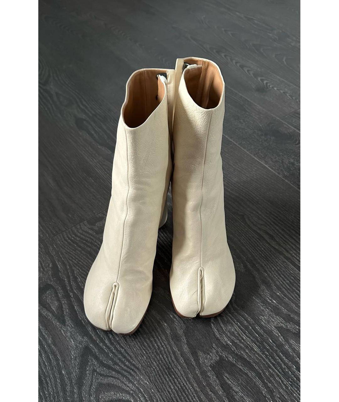 MAISON MARGIELA Белые кожаные ботильоны, фото 3