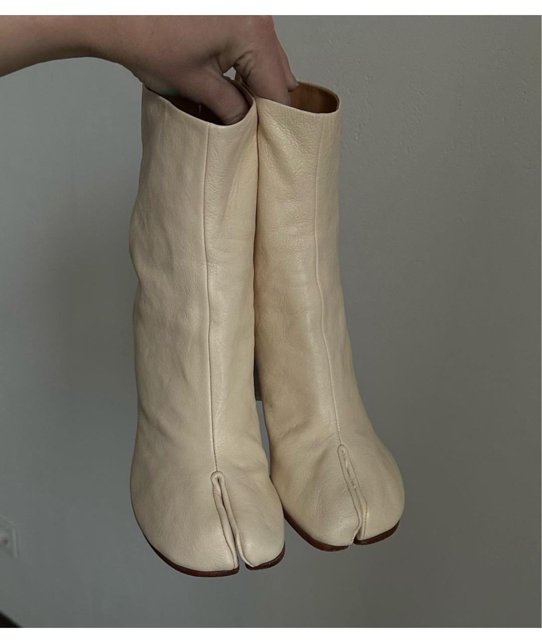 MAISON MARGIELA Белые кожаные ботильоны, фото 8