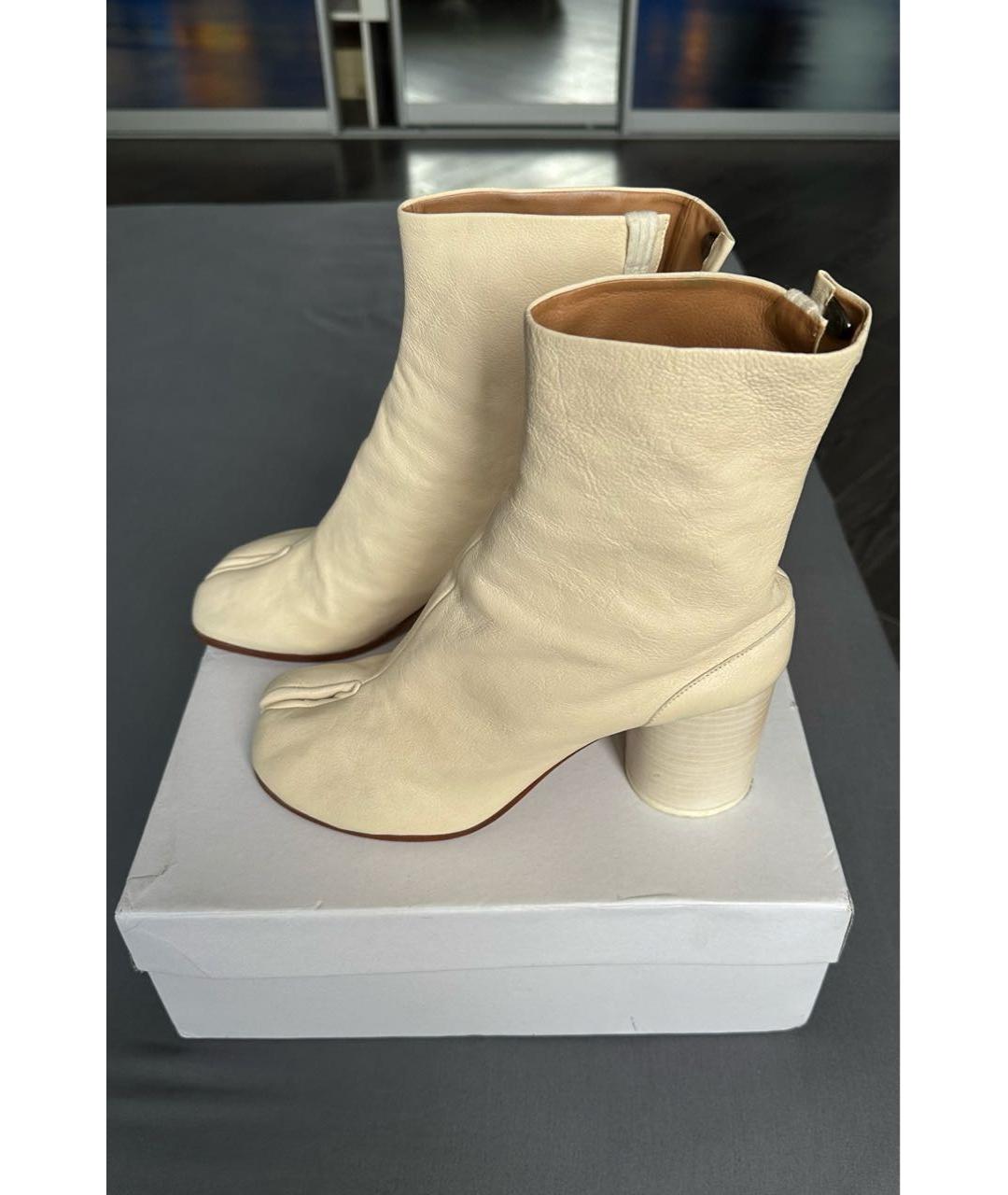 MAISON MARGIELA Белые кожаные ботильоны, фото 4