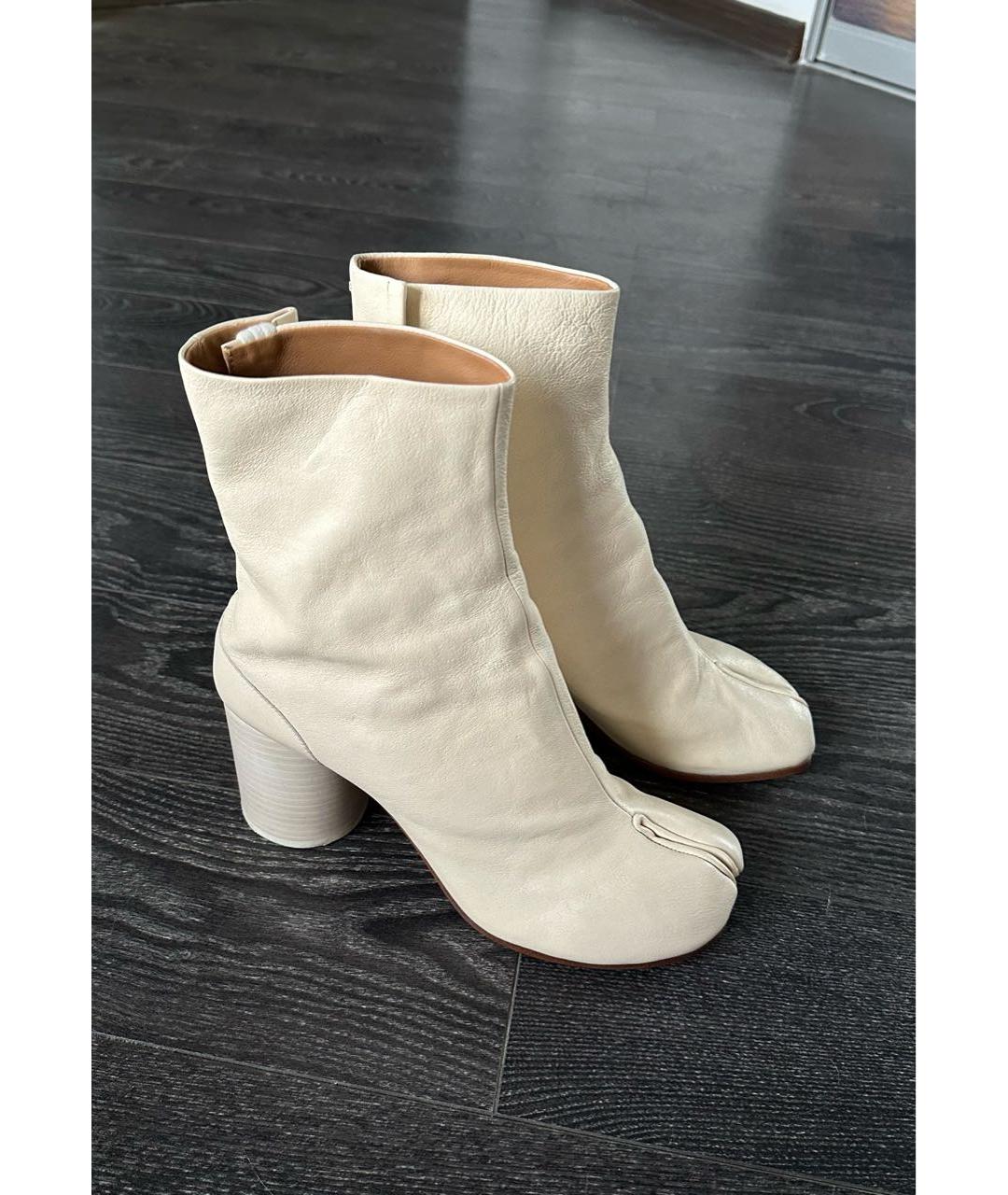 MAISON MARGIELA Белые кожаные ботильоны, фото 9