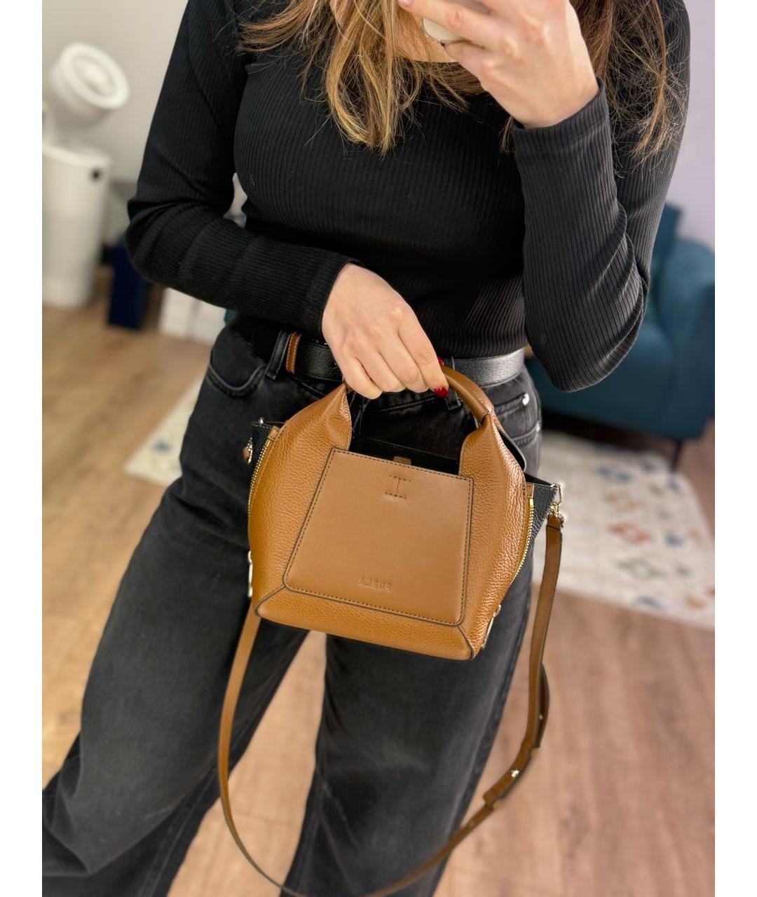 FURLA Коричневая кожаная сумка через плечо, фото 6