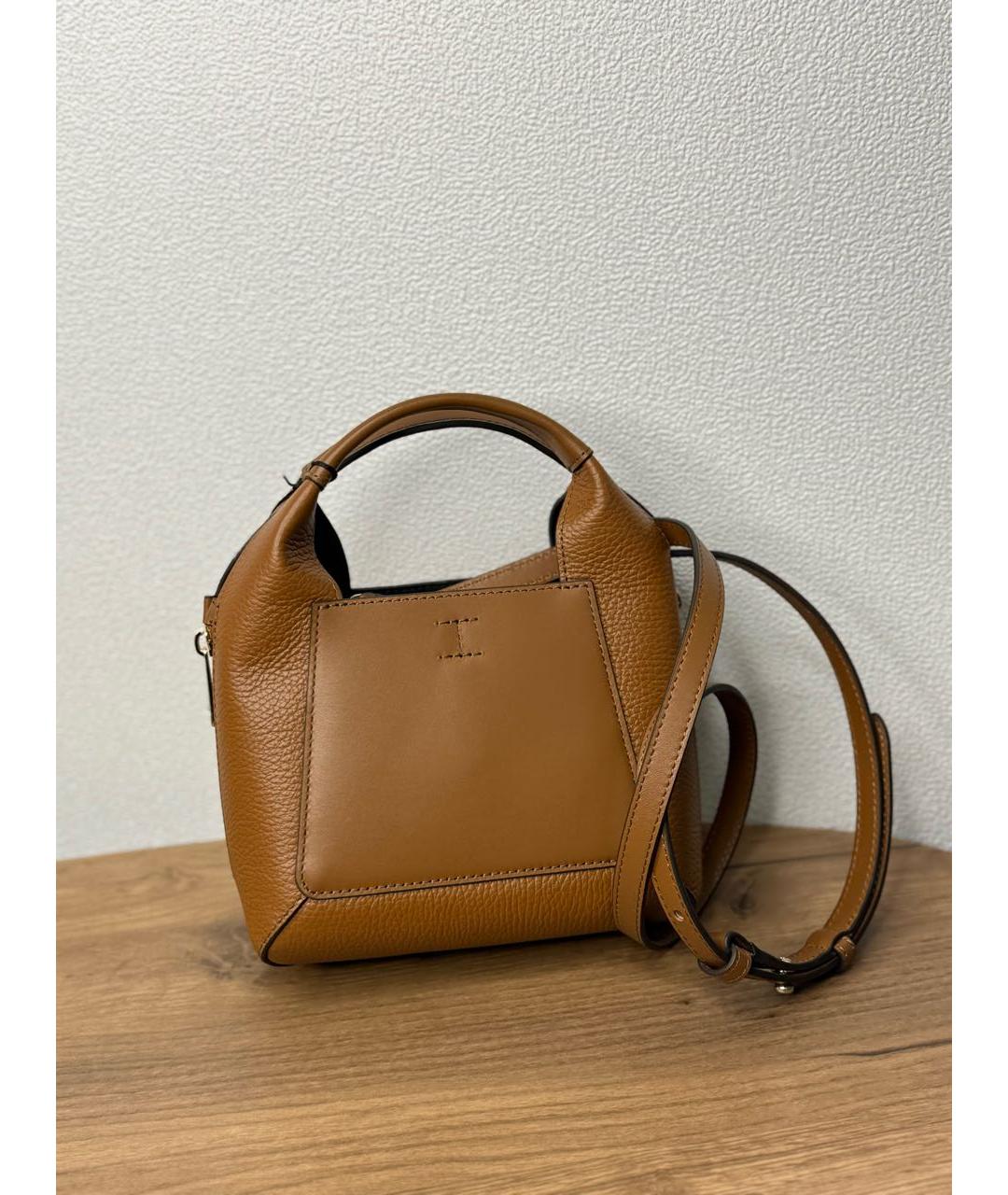 FURLA Коричневая кожаная сумка через плечо, фото 5