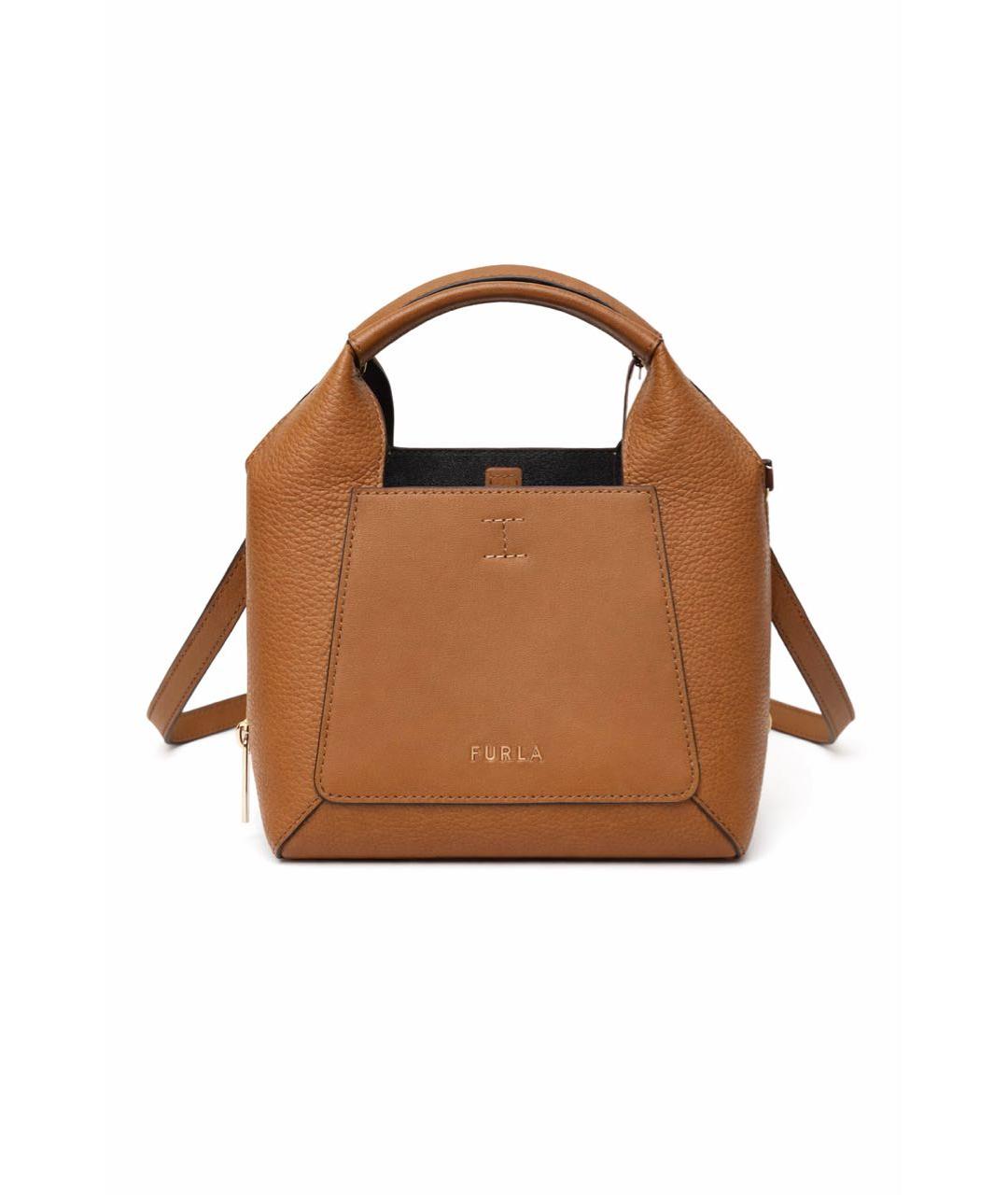 FURLA Коричневая кожаная сумка через плечо, фото 9