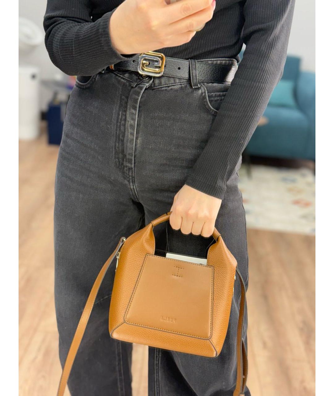 FURLA Коричневая кожаная сумка через плечо, фото 8