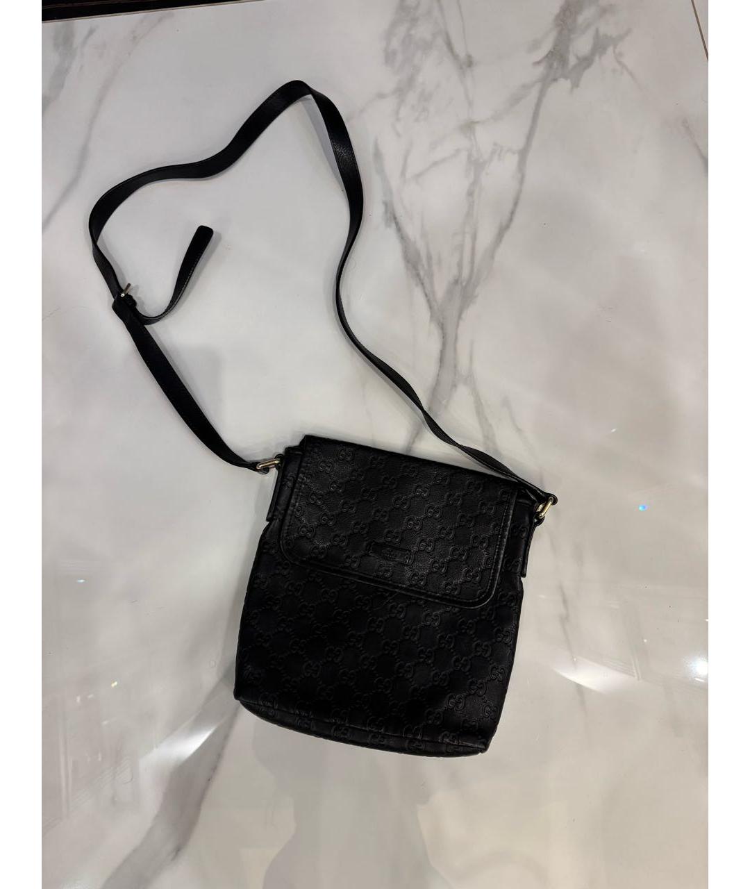 GUCCI Черная кожаная сумка на плечо, фото 5