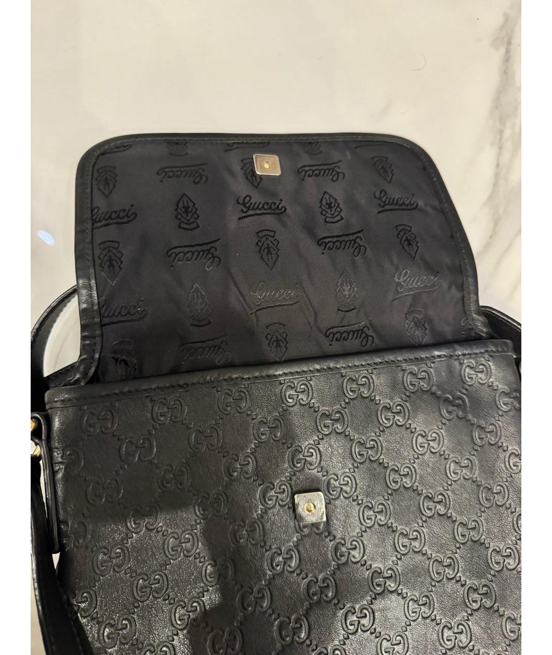 GUCCI Черная кожаная сумка на плечо, фото 2