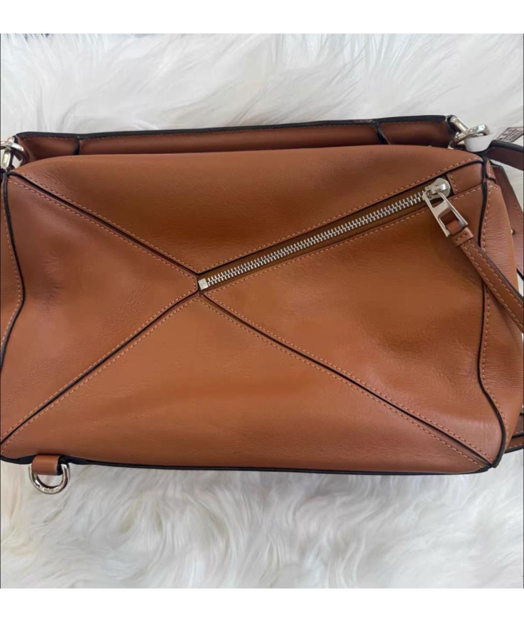 LOEWE Коричневая кожаная сумка с короткими ручками, фото 3