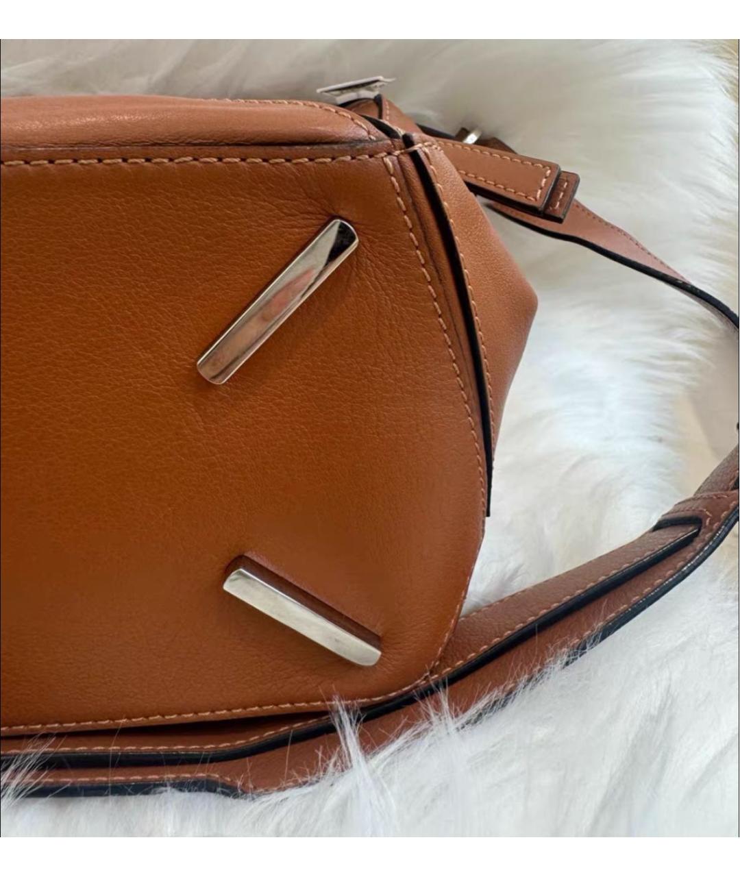 LOEWE Коричневая кожаная сумка с короткими ручками, фото 5