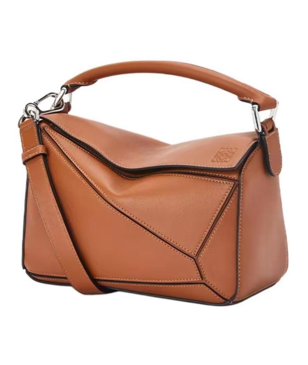 LOEWE Коричневая кожаная сумка с короткими ручками, фото 6