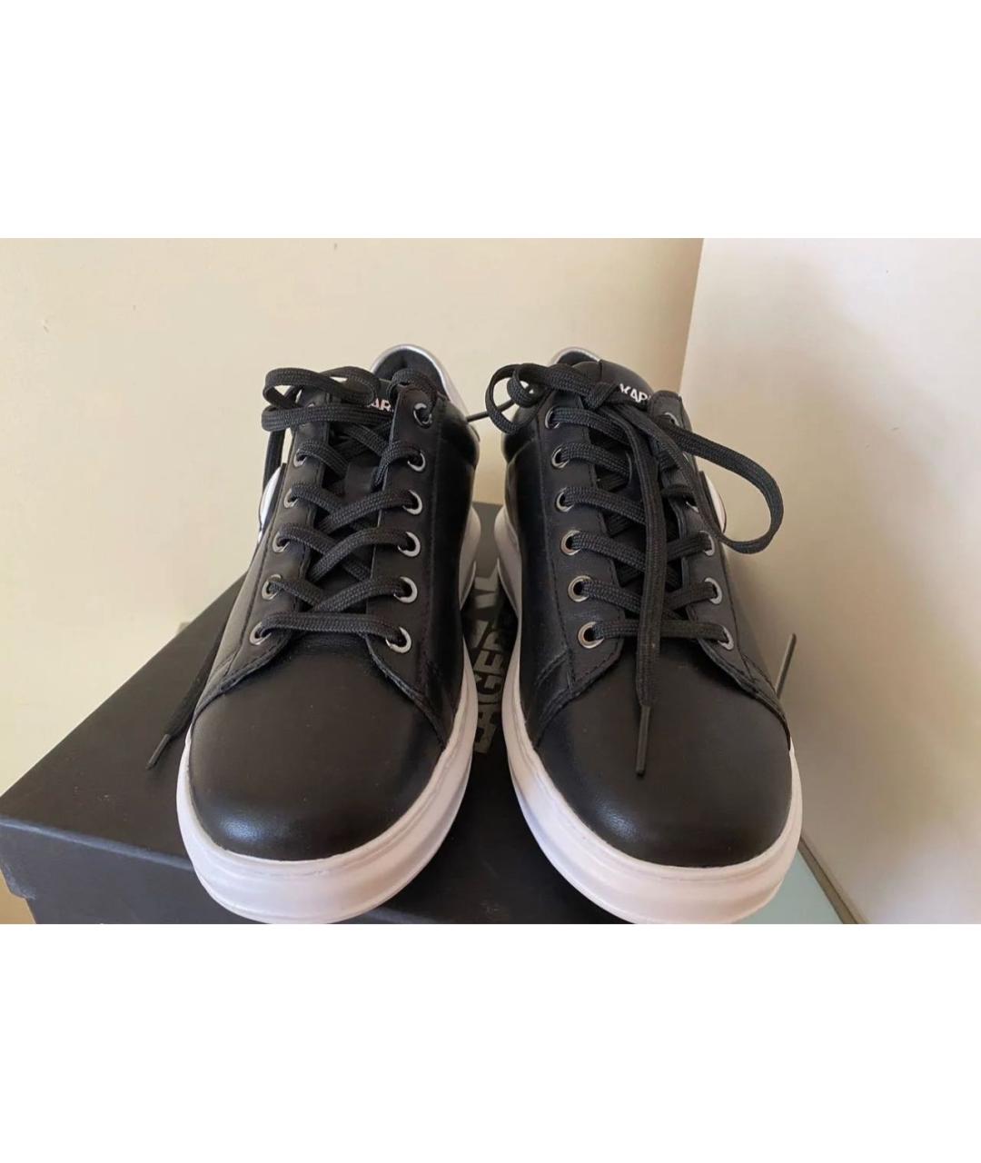 KARL LAGERFELD Черные кожаные кроссовки, фото 2