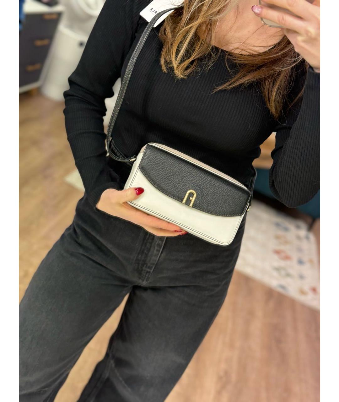 FURLA Бежевая кожаная сумка через плечо, фото 7