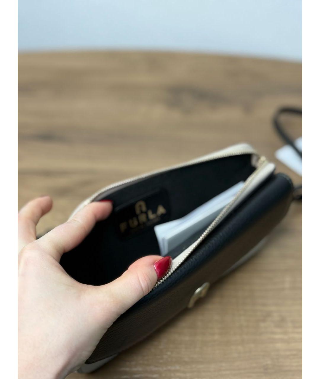 FURLA Бежевая кожаная сумка через плечо, фото 4