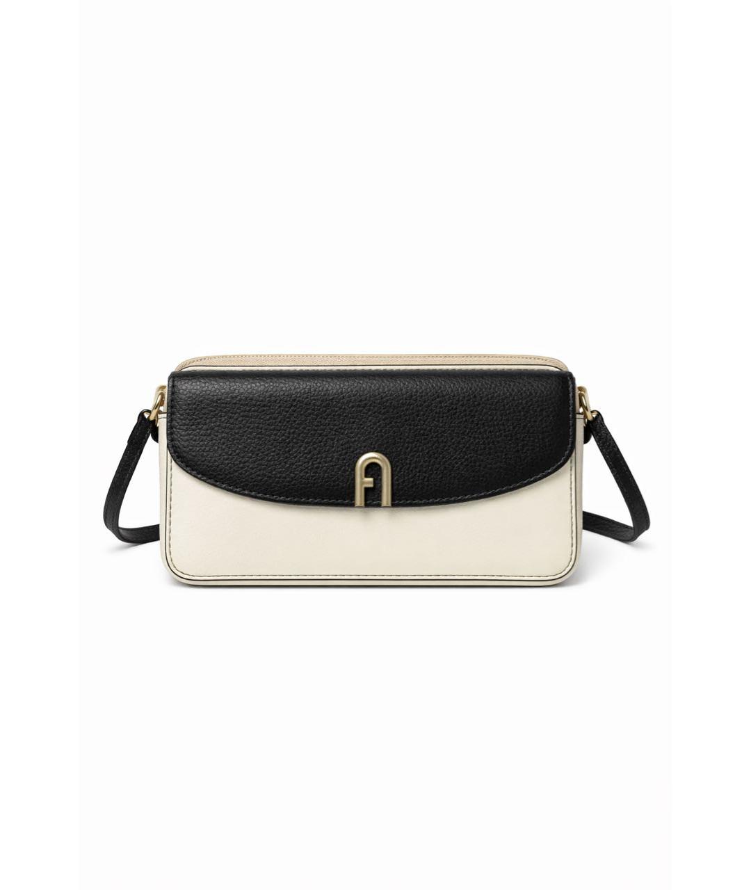 FURLA Бежевая кожаная сумка через плечо, фото 9