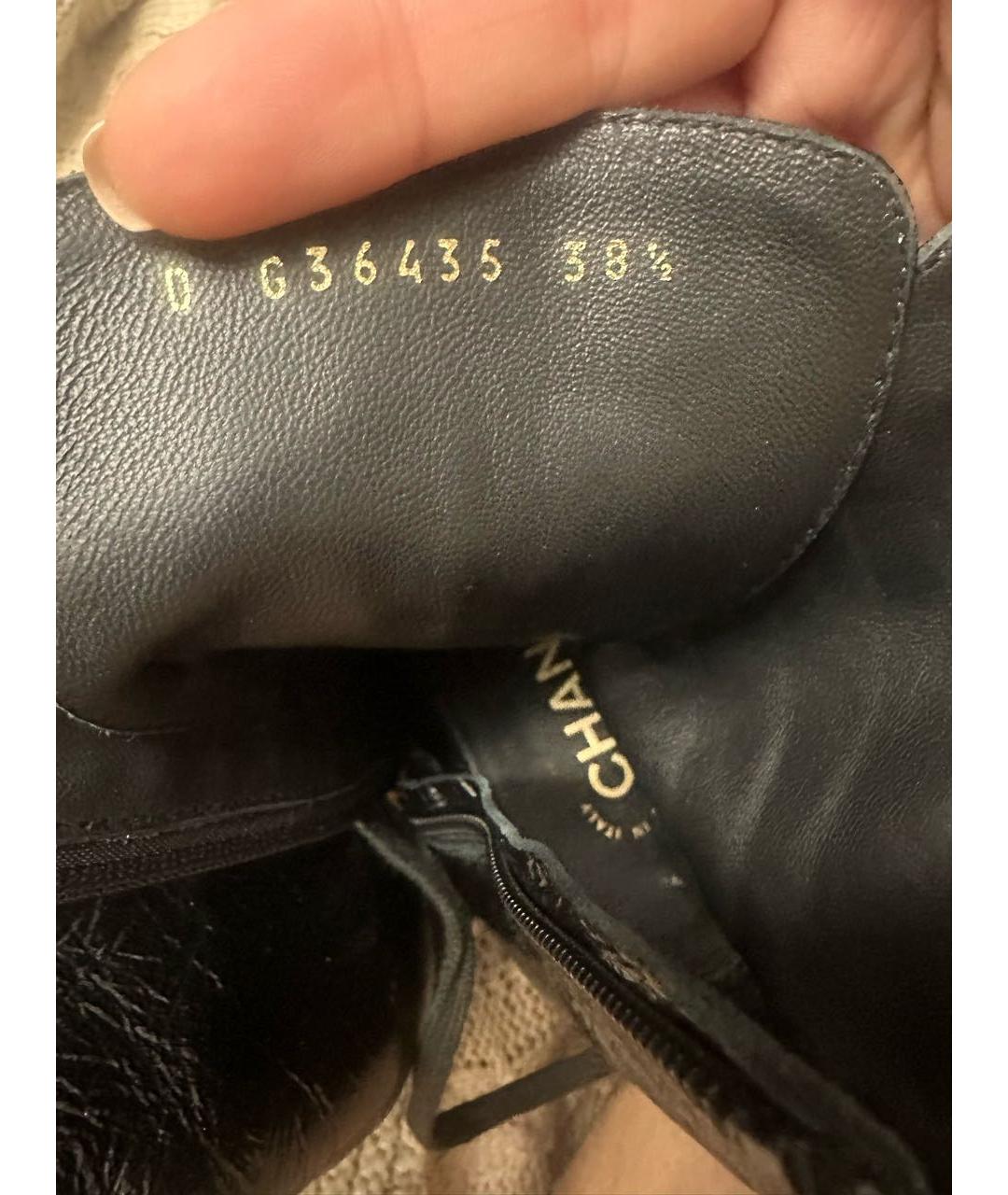 CHANEL Черные ботинки из лакированной кожи, фото 5