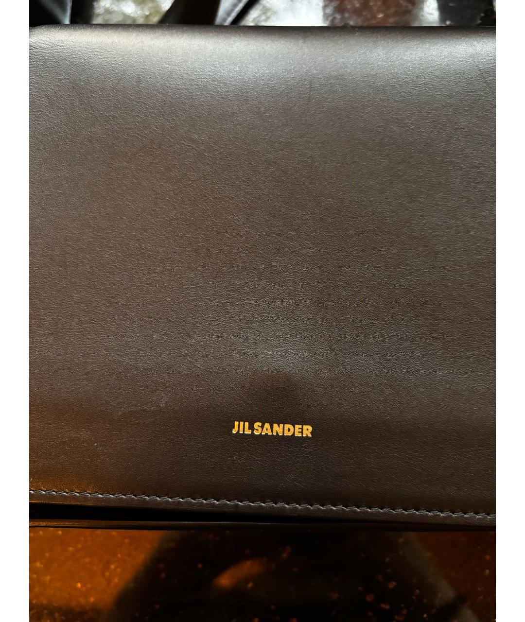 JIL SANDER Черная кожаная сумка через плечо, фото 4