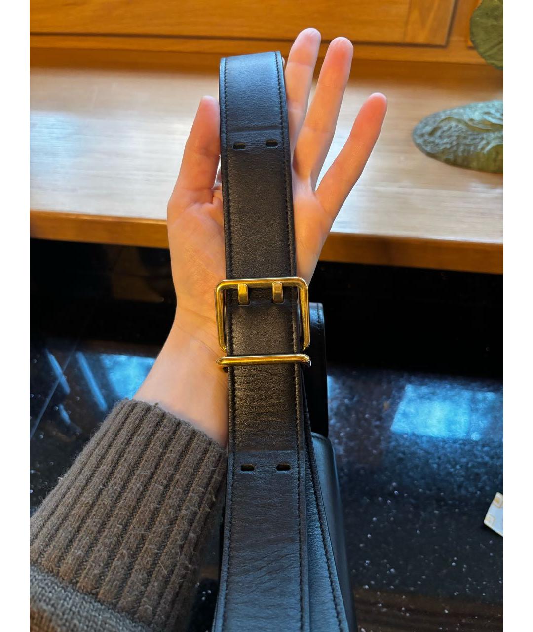 JIL SANDER Черная кожаная сумка через плечо, фото 5