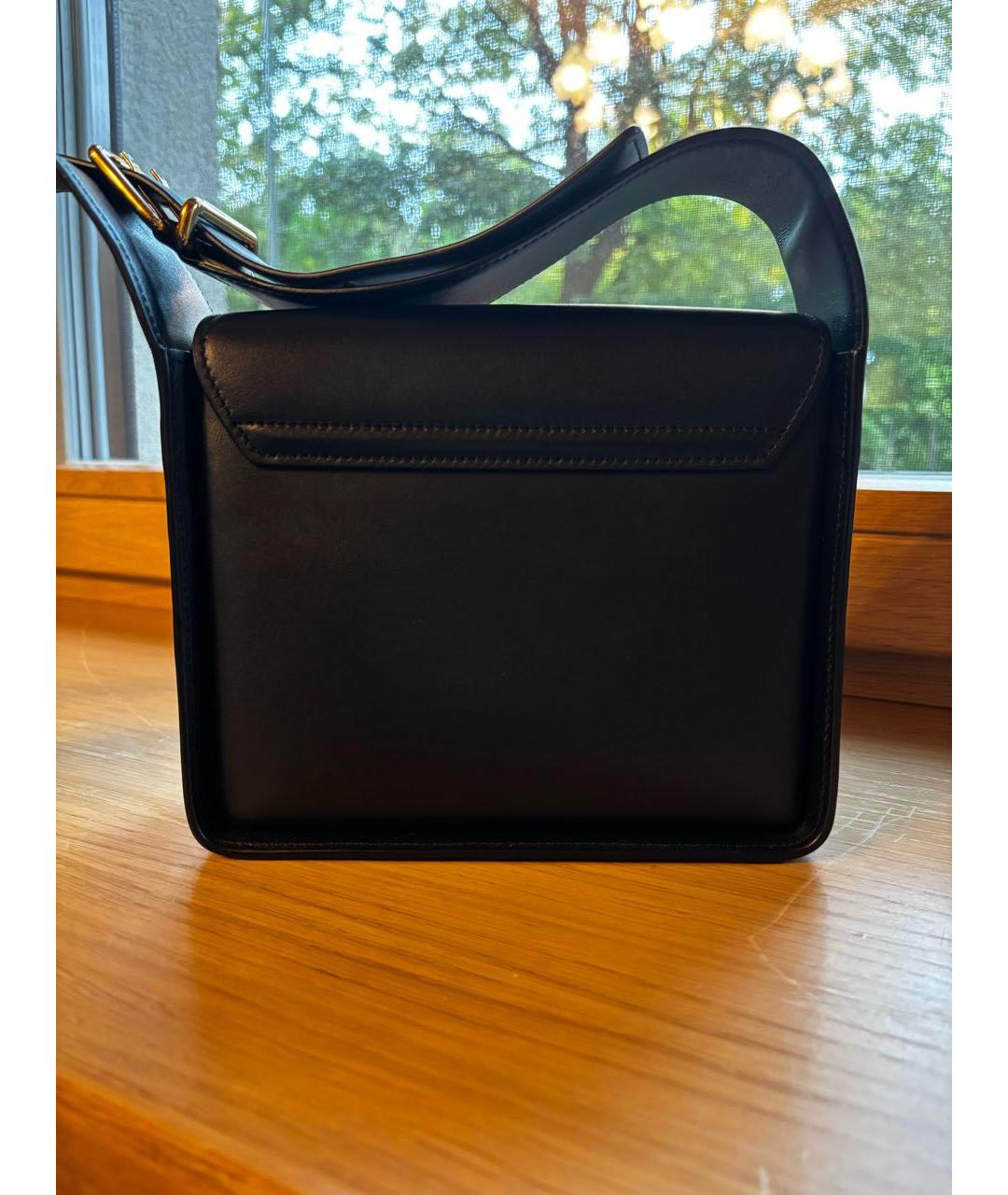 JIL SANDER Черная кожаная сумка через плечо, фото 2