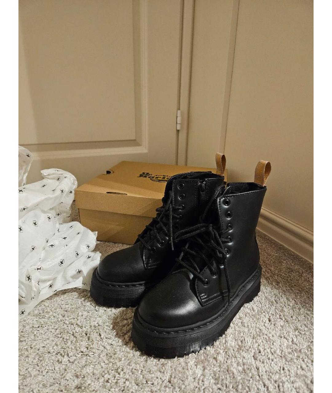 DR. MARTENS Черные ботинки из искусственной кожи, фото 2