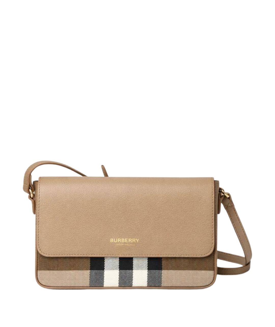 BURBERRY Бежевая кожаная сумка через плечо, фото 1