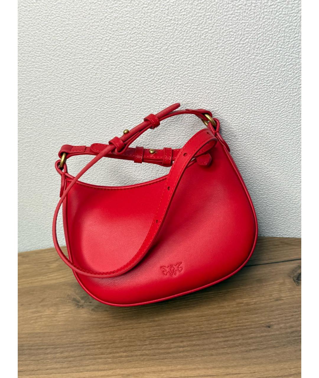 PINKO Красная кожаная сумка через плечо, фото 2