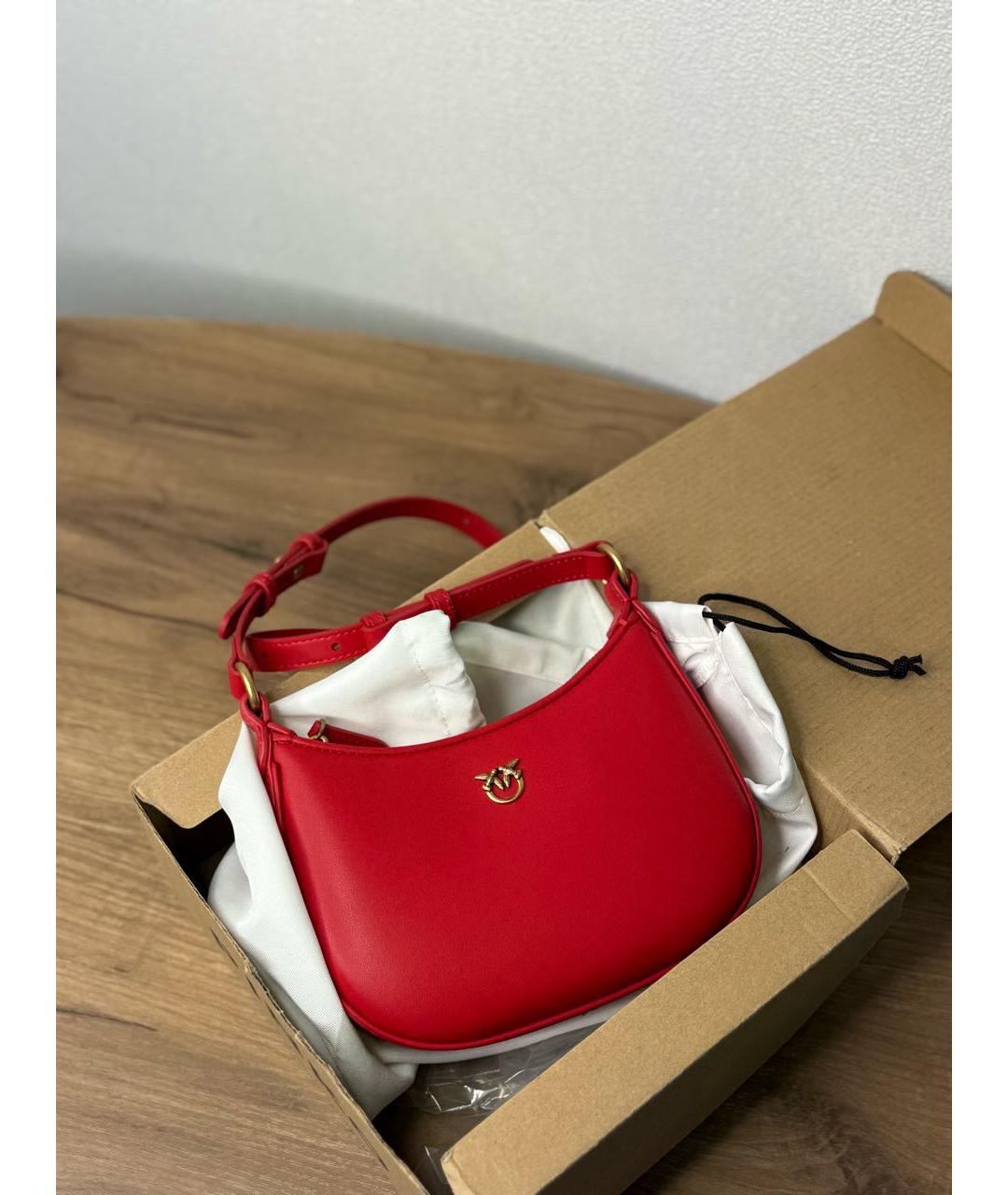 PINKO Красная кожаная сумка через плечо, фото 6