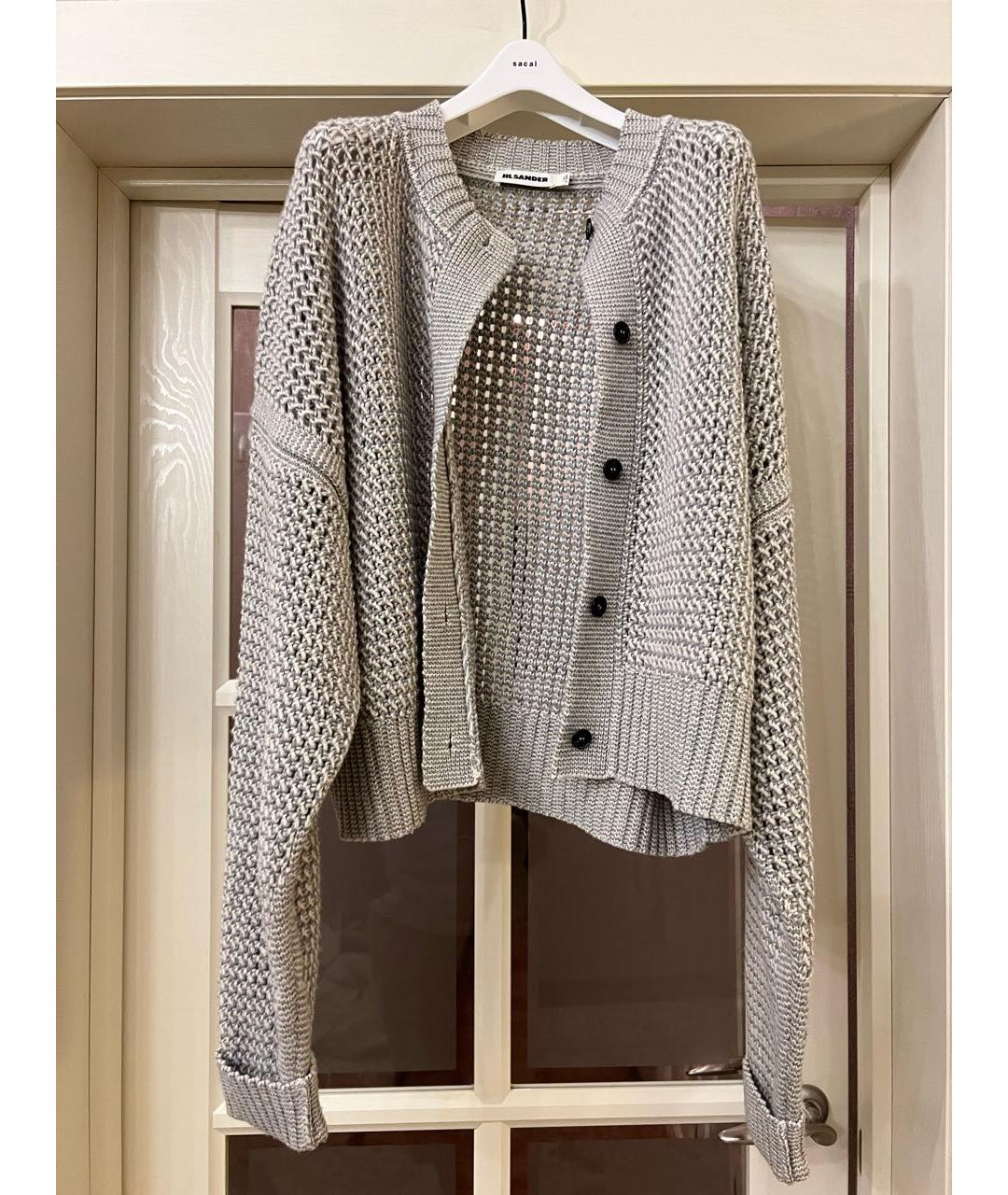 JIL SANDER Серый шерстяной кардиган, фото 7