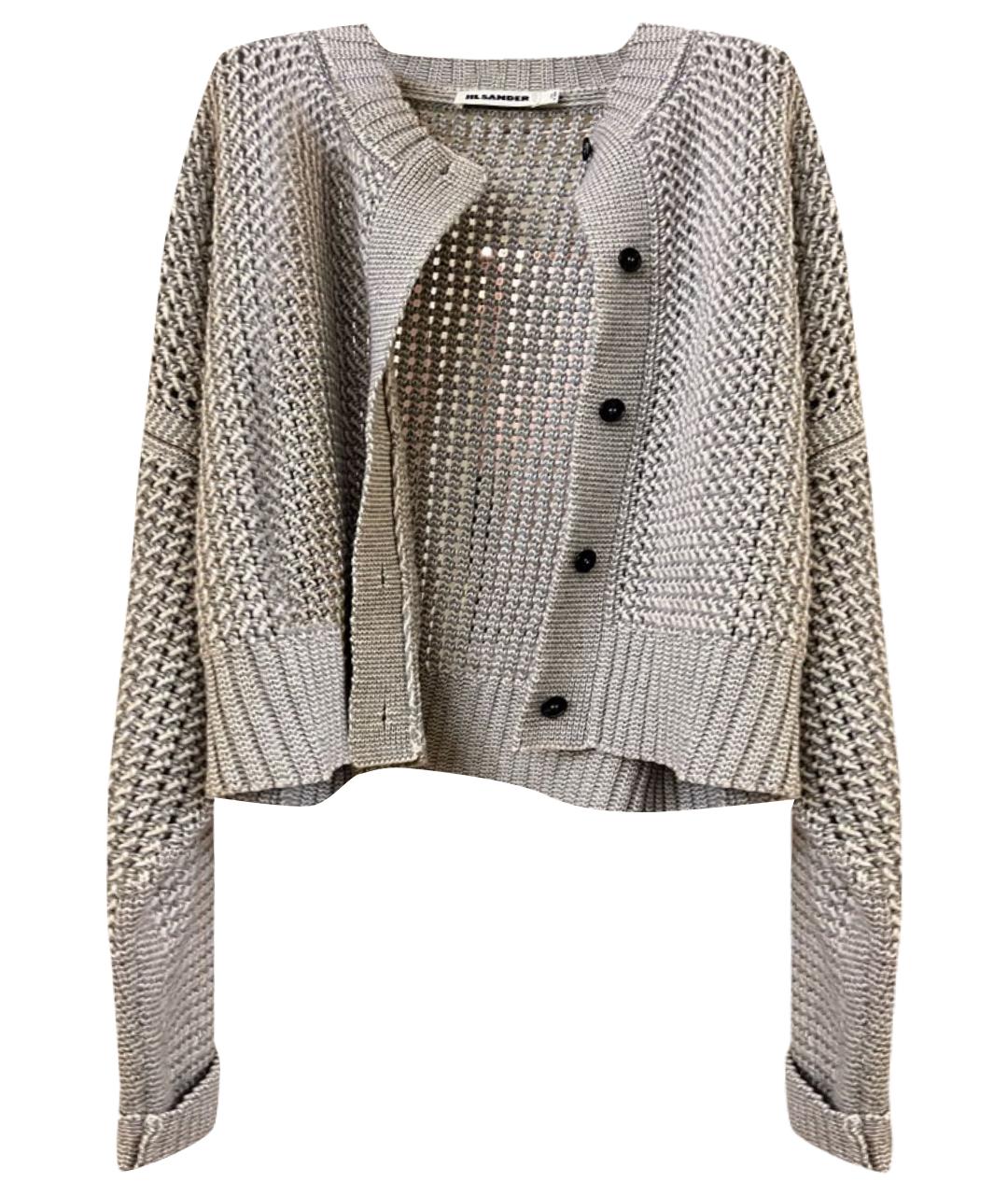 JIL SANDER Серый шерстяной кардиган, фото 1