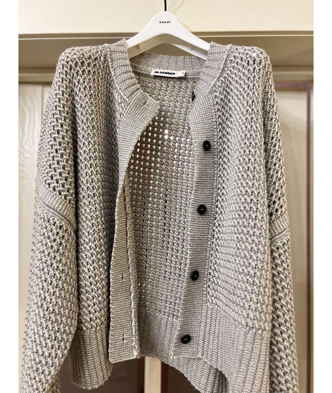 JIL SANDER Серый шерстяной кардиган, фото 2