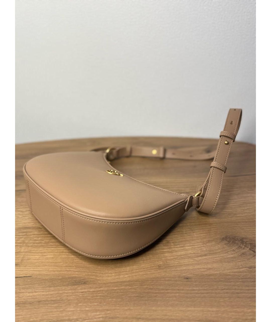 PINKO Бежевая кожаная сумка через плечо, фото 5