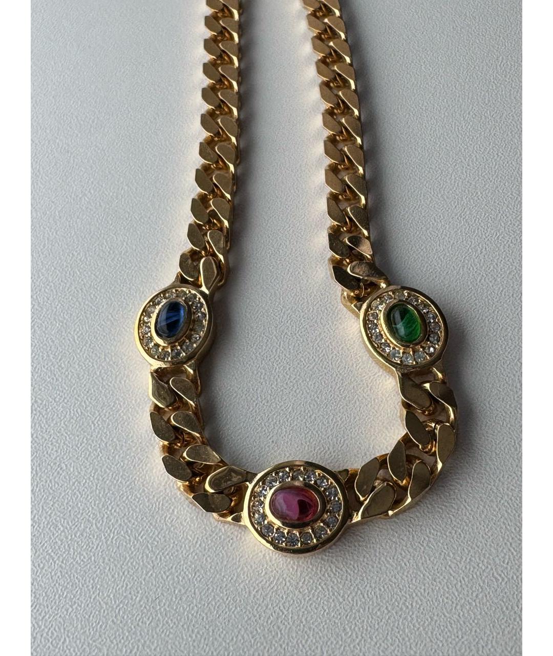 CHRISTIAN DIOR Золотое латунное колье, фото 2