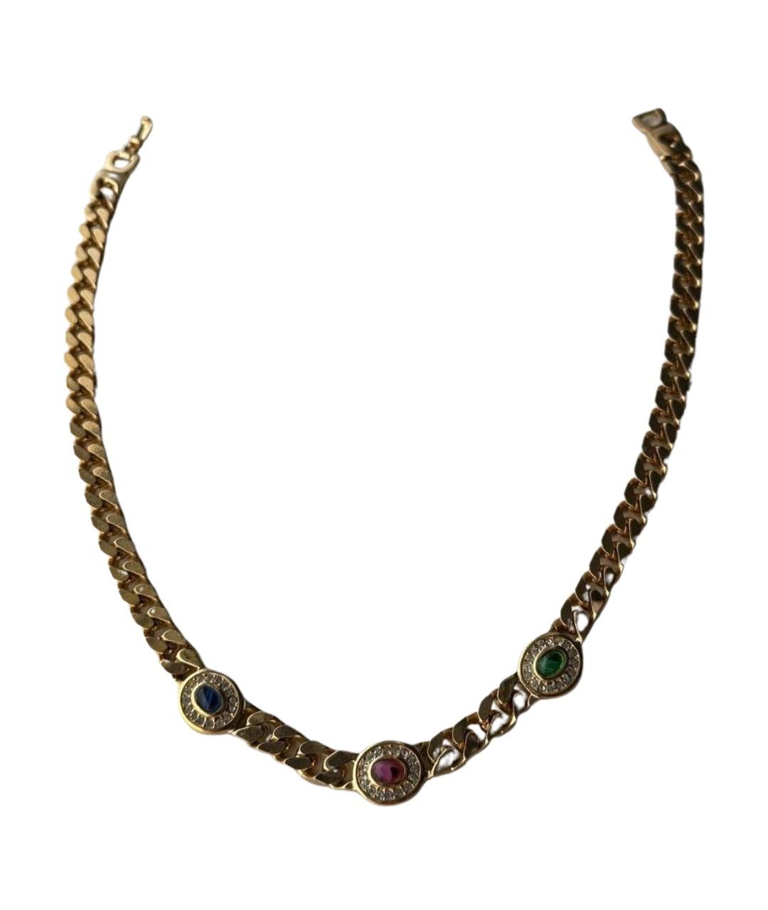 CHRISTIAN DIOR Золотое латунное колье, фото 1