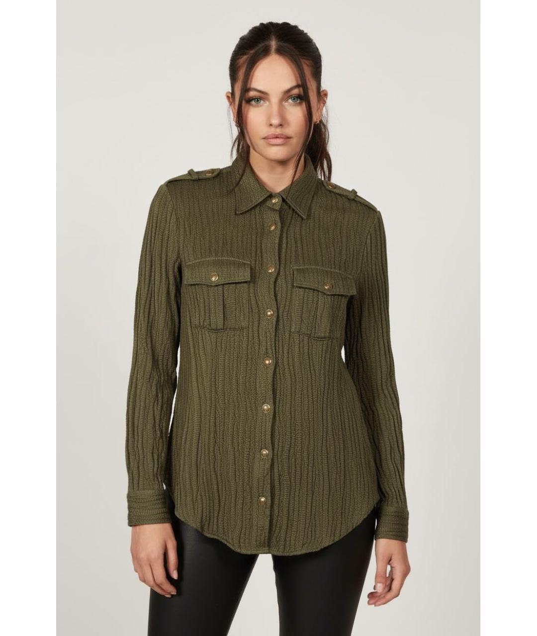 ETRO Хаки шелковая блузы, фото 2