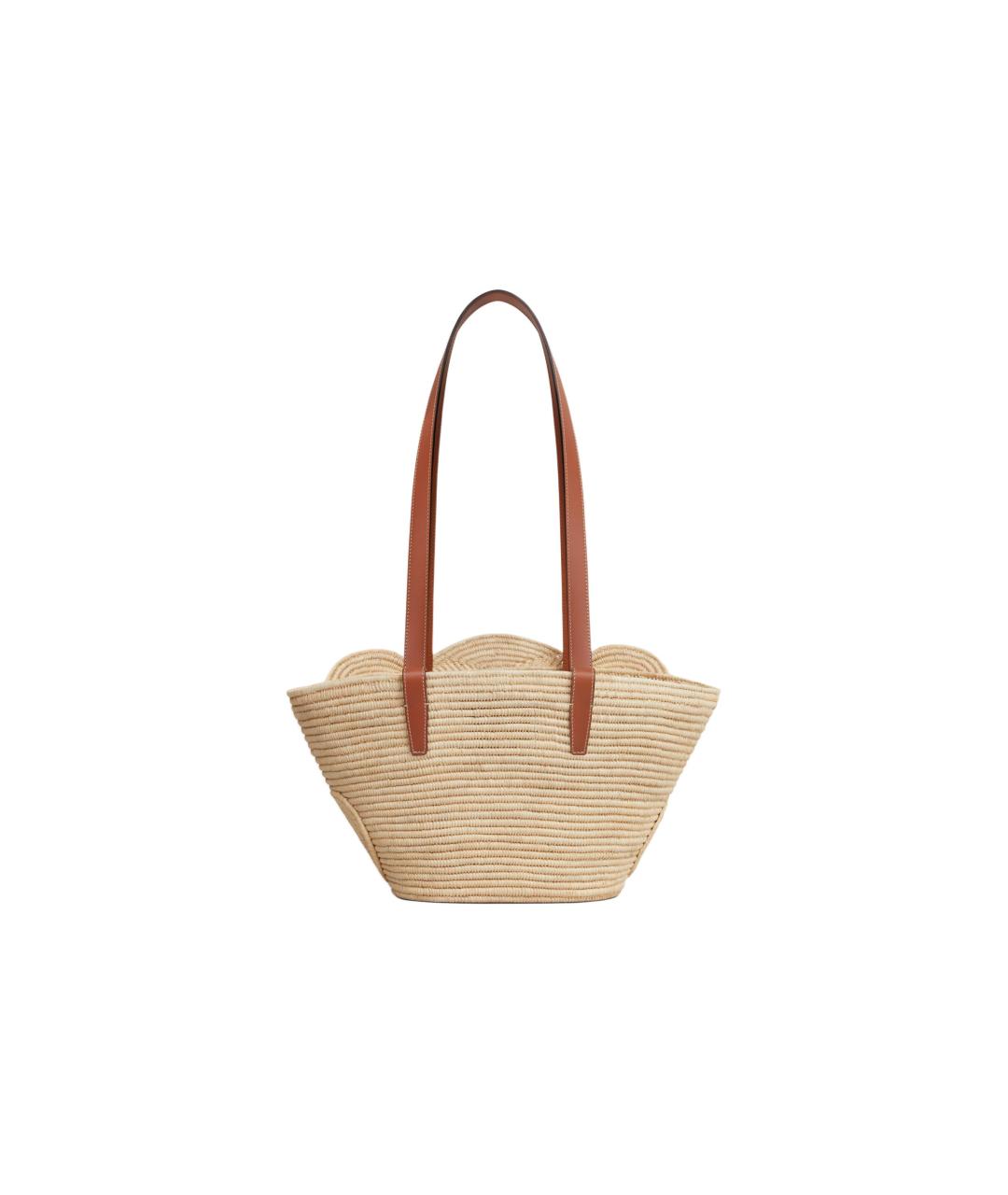 CELINE Бежевая пелетеная сумка через плечо, фото 4