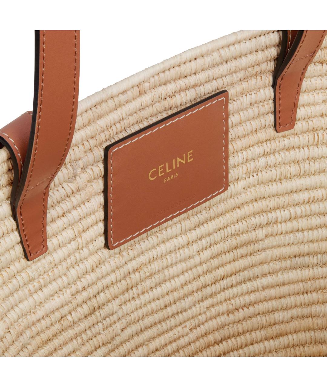 CELINE Бежевая пелетеная сумка через плечо, фото 5