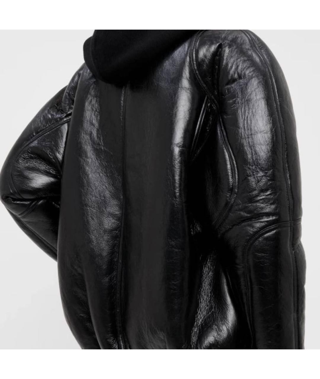 THE MANNEI Черная кожаная дубленка, фото 2
