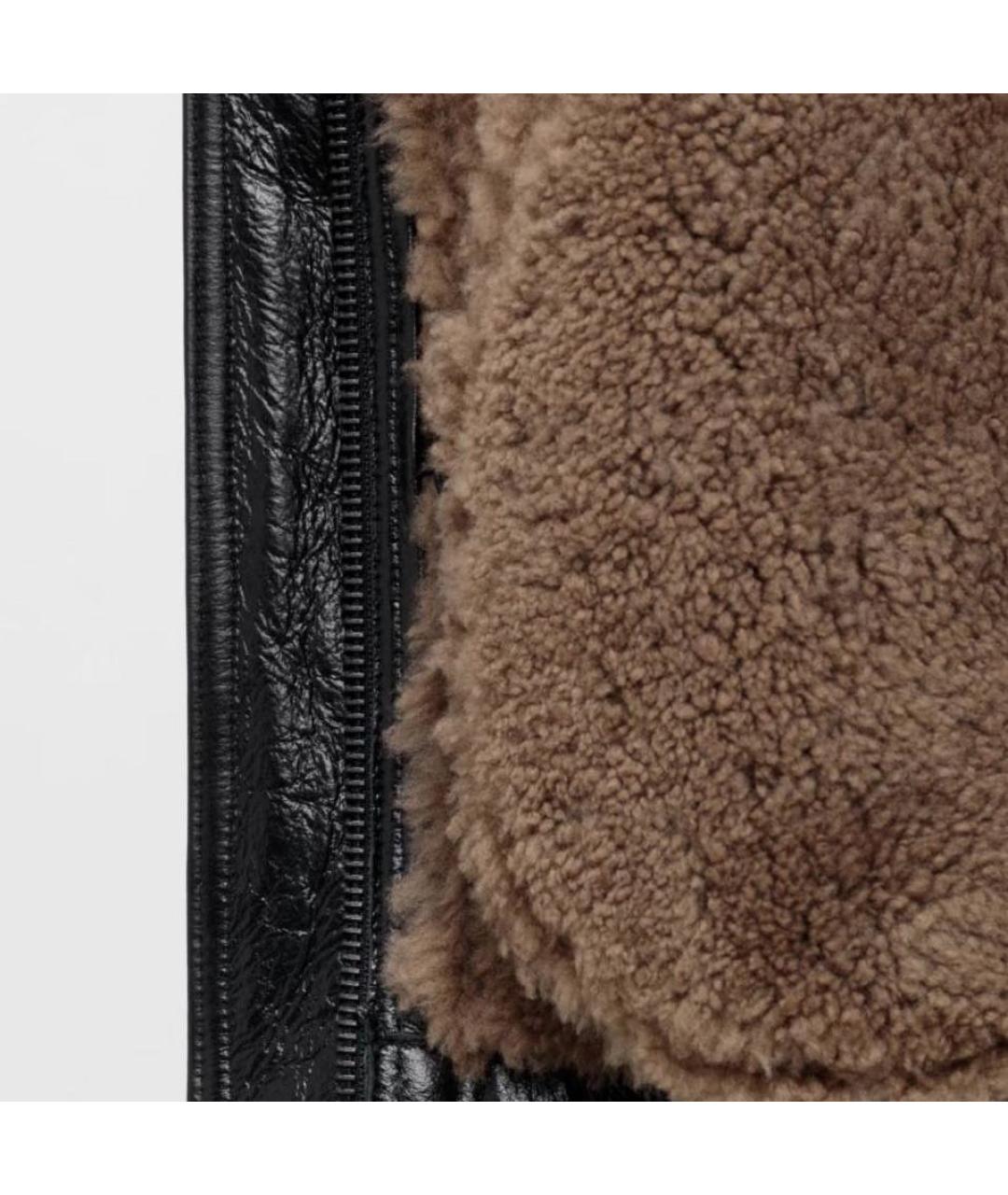 THE MANNEI Черная кожаная дубленка, фото 3