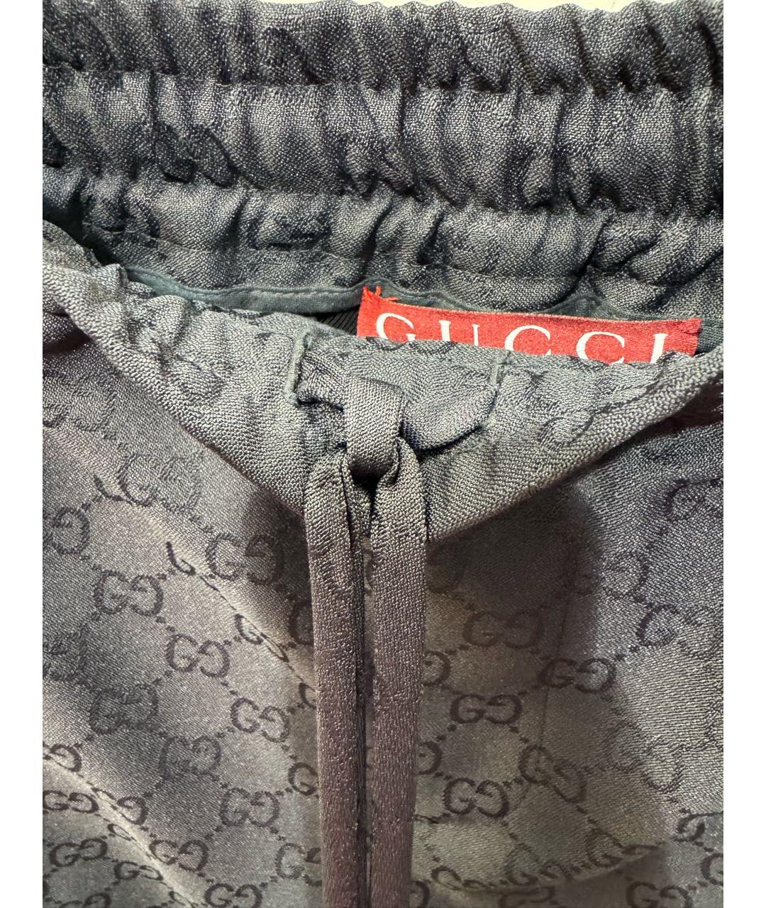 GUCCI Темно-синие полиэстеровые классические брюки, фото 7