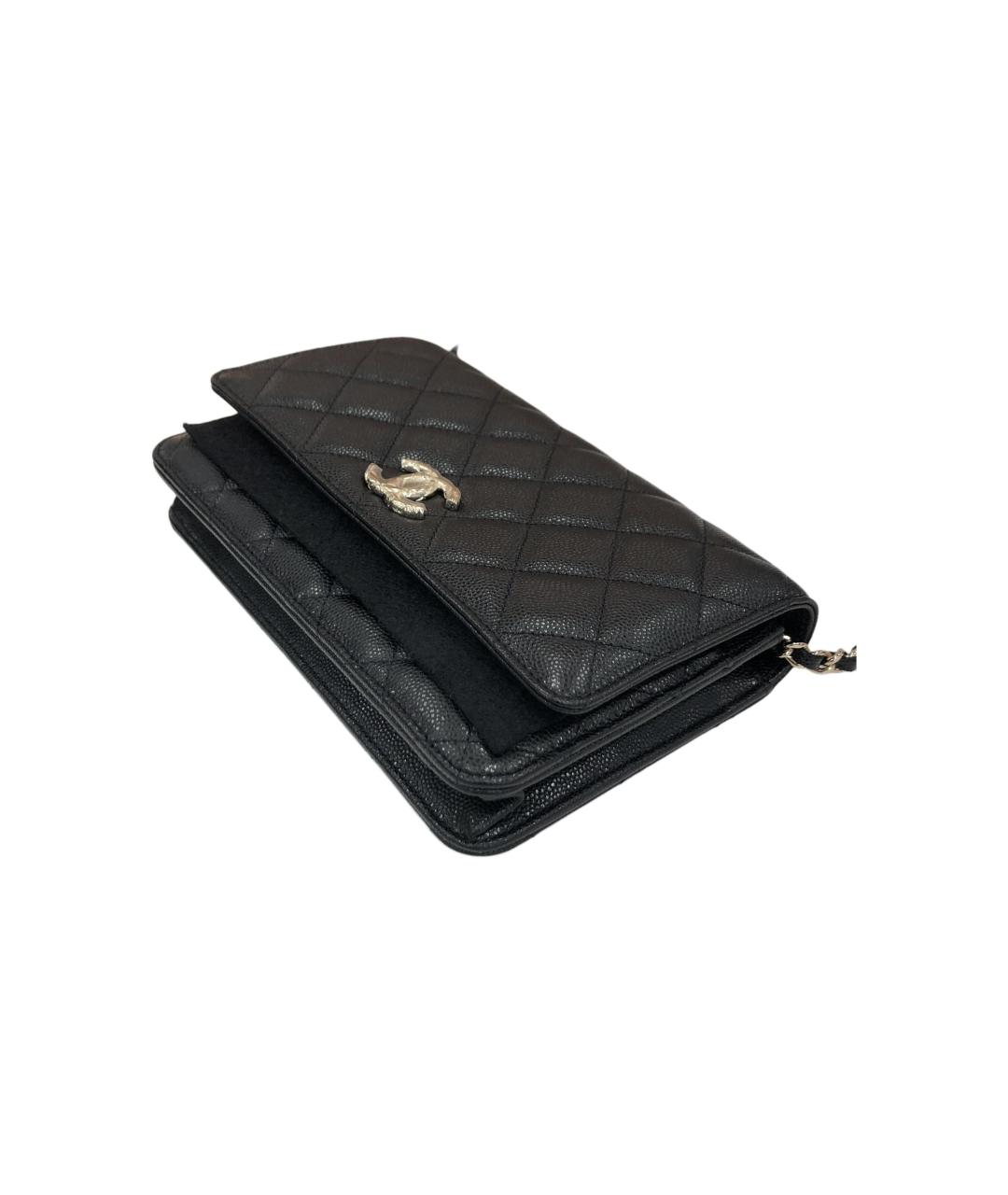 CHANEL Черный кожаный кошелек, фото 4