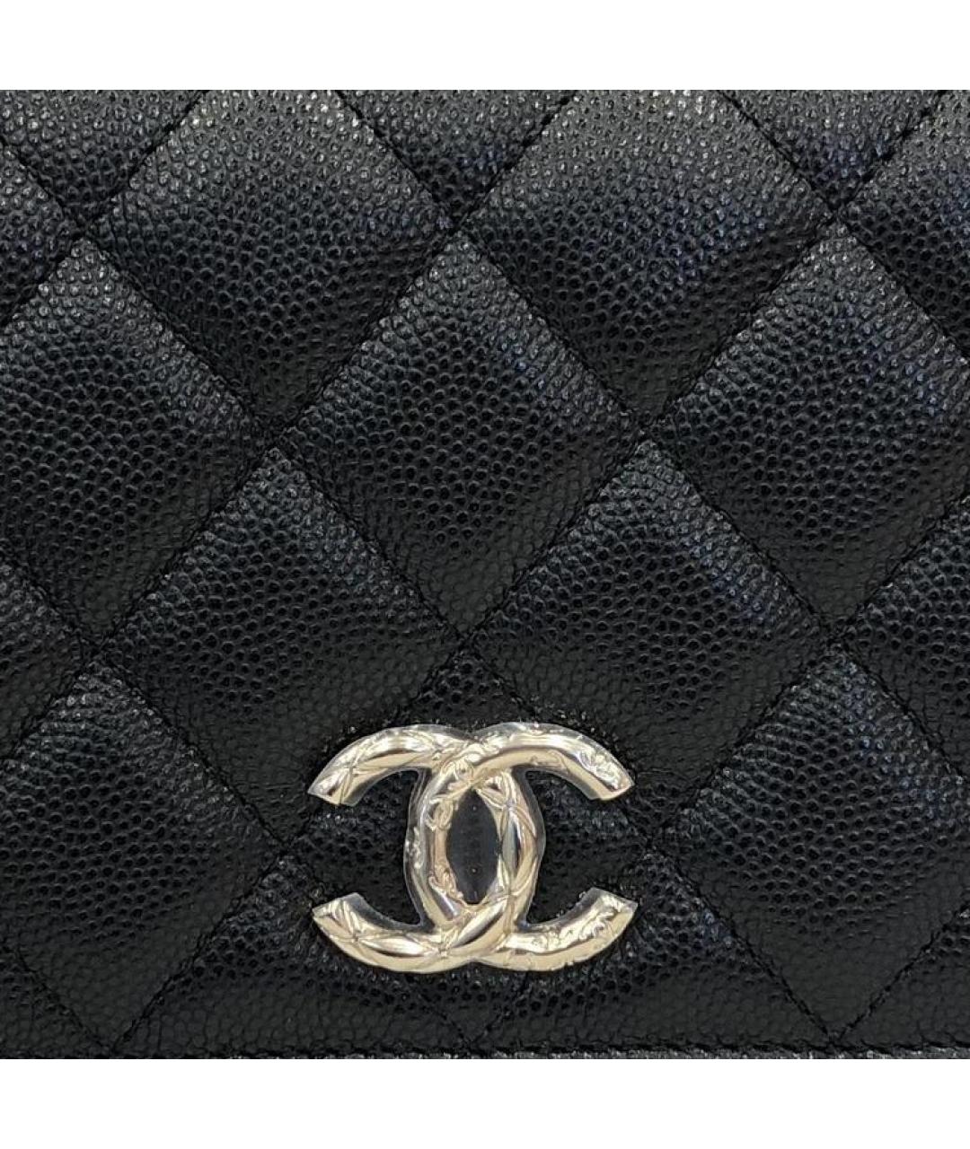 CHANEL Черный кожаный кошелек, фото 5