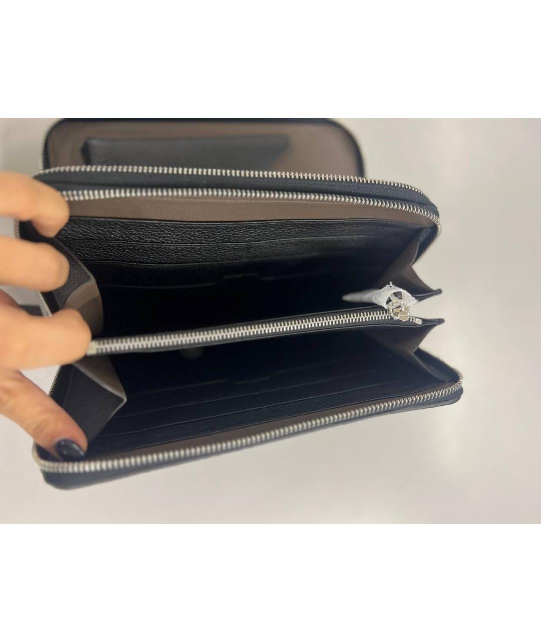 BRIONI Черная кожаная барсетка, фото 3